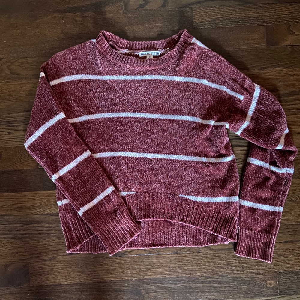 Striped Long Sleeve Cropped Sweater